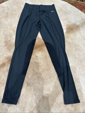 Kerrits Black Equestrian Riding Tights with Knee Patches